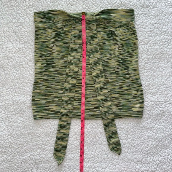 Y2K VTG tube top tie front green Ann Taylor LOFT petites 90s 2000s strapless MP - Picture 6 of 8